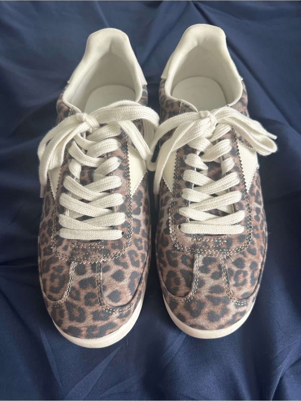 Universal Thread Leopard Print Low-Top Sneakers in Tan and White